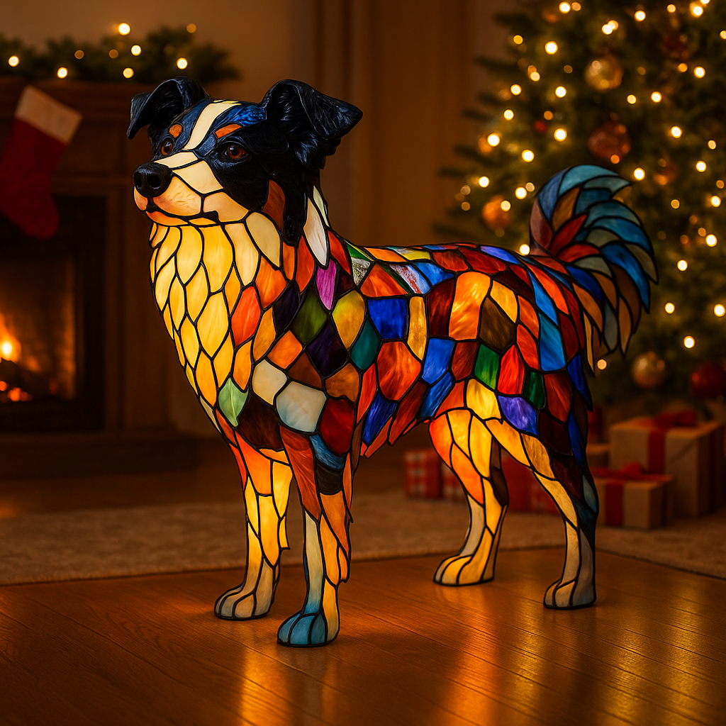 Stained Glass Style Dog Lamps (28 Dog Breeds) Corgi Pug Dachshund + More