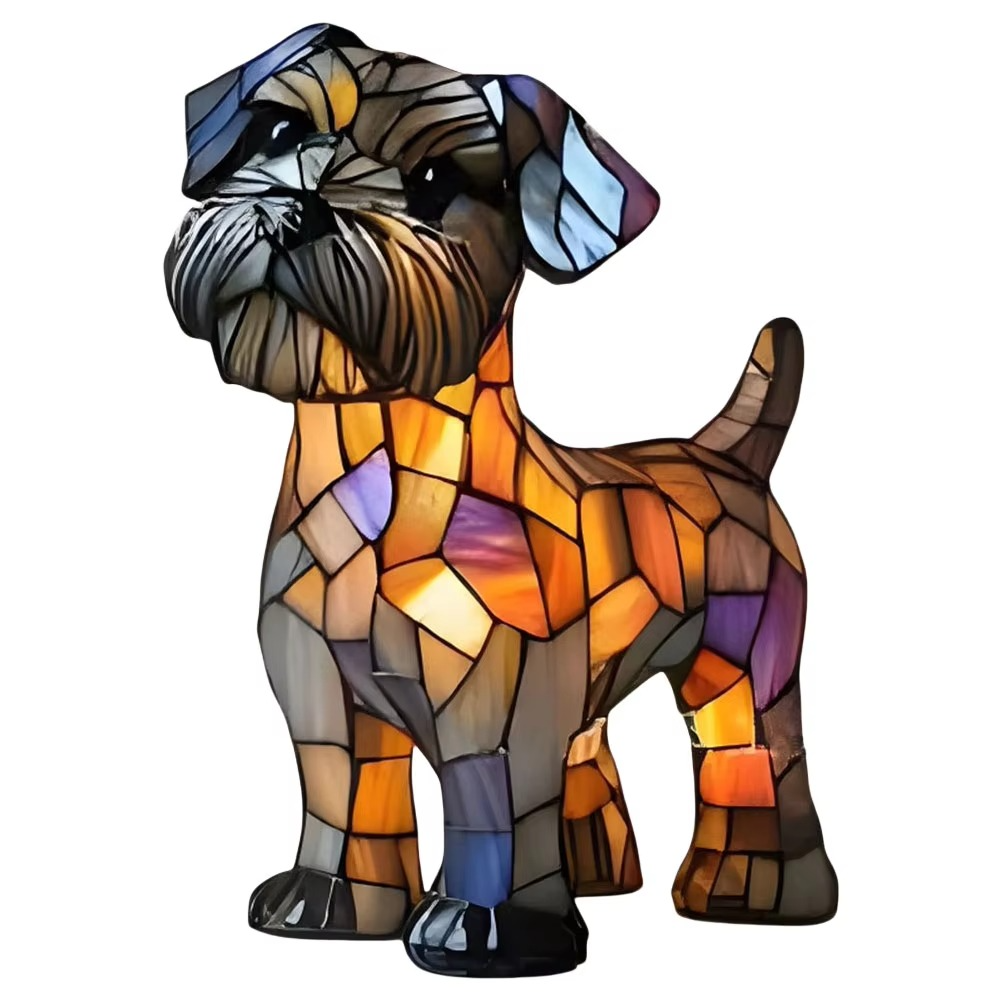 Stained Glass Style Dog Lamps (4 Options) Corgi Pug or Dachshund