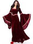 Medieval Princess Hooded Victorian Red Dress (Size S-XL)