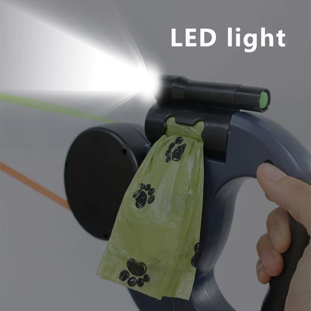 Retractable Dual Dog Leash (3 Colors) with LED Light