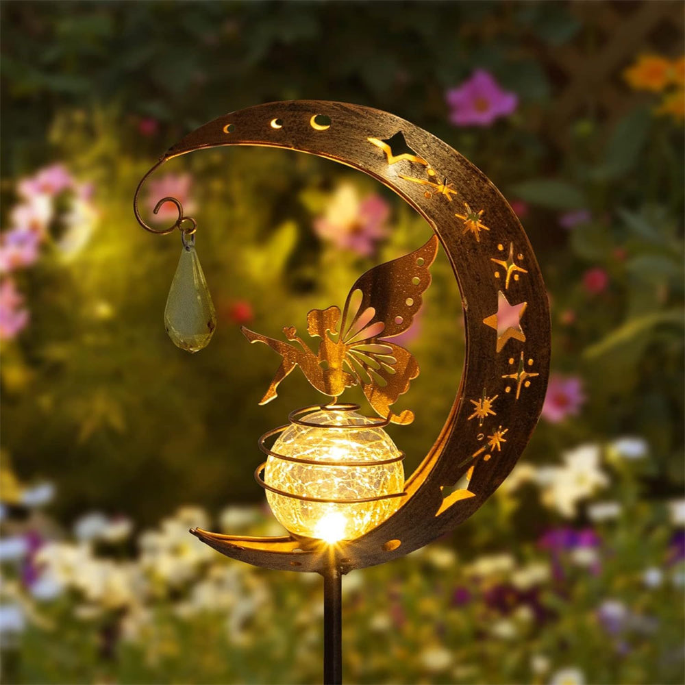 Fairy Crescent Moon Solar Garden Light Lamp