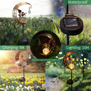 Fairy Crescent Moon Solar Garden Light Lamp