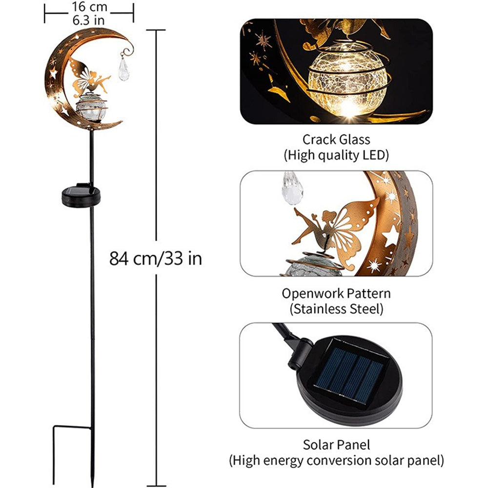 Fairy Crescent Moon Solar Garden Light Lamp