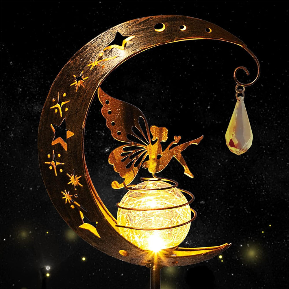 Fairy Crescent Moon Solar Garden Light Lamp