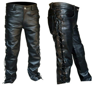 Medieval Lace-Up Leather Pants (Size S-5XL)