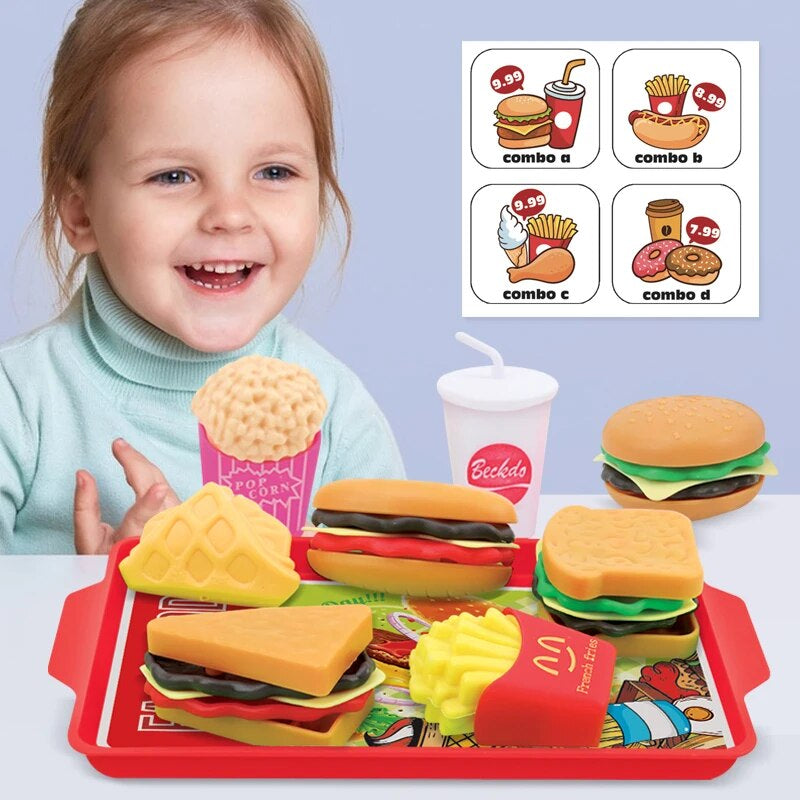 Mini Fast Food Hamburger Kitchen Toy Set