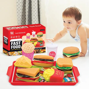 Mini Fast Food Hamburger Kitchen Toy Set