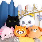 Animal Moms With Babies Stuffed Animal Plush (5 Options) Panda, Cat, Dog or Bee