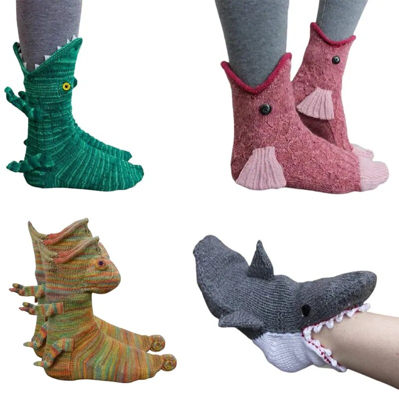 Shark Fish Chameleon Crocodile Socks (4 Style) One Size