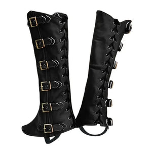 Medieval PU Leather Lace-Up Greaves (2 Colors)