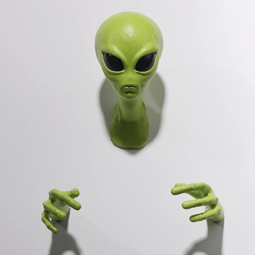 Green Alien Wall Burster Head Wall Mount