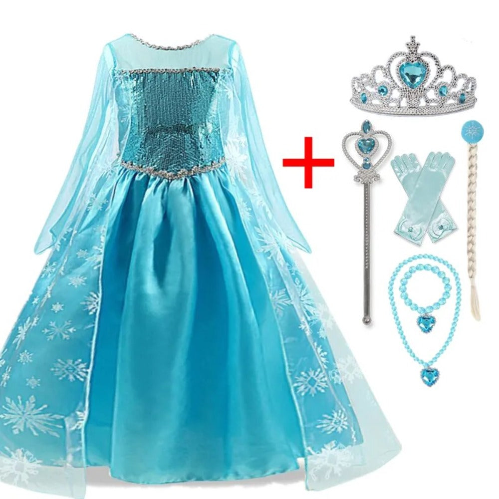 Blue Princess Dress Costume Set (Size 3T-10T) Child's Size