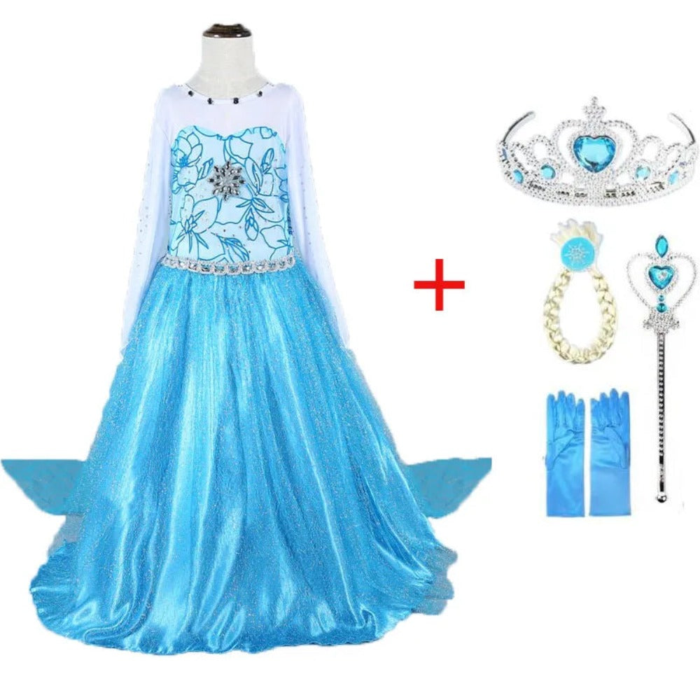 Blue Princess Dress Costume Set (Size 3T-10T) Child's Size