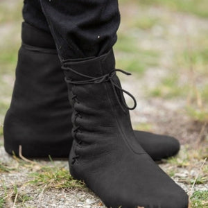 Unisex Medieval Leather Boots Black