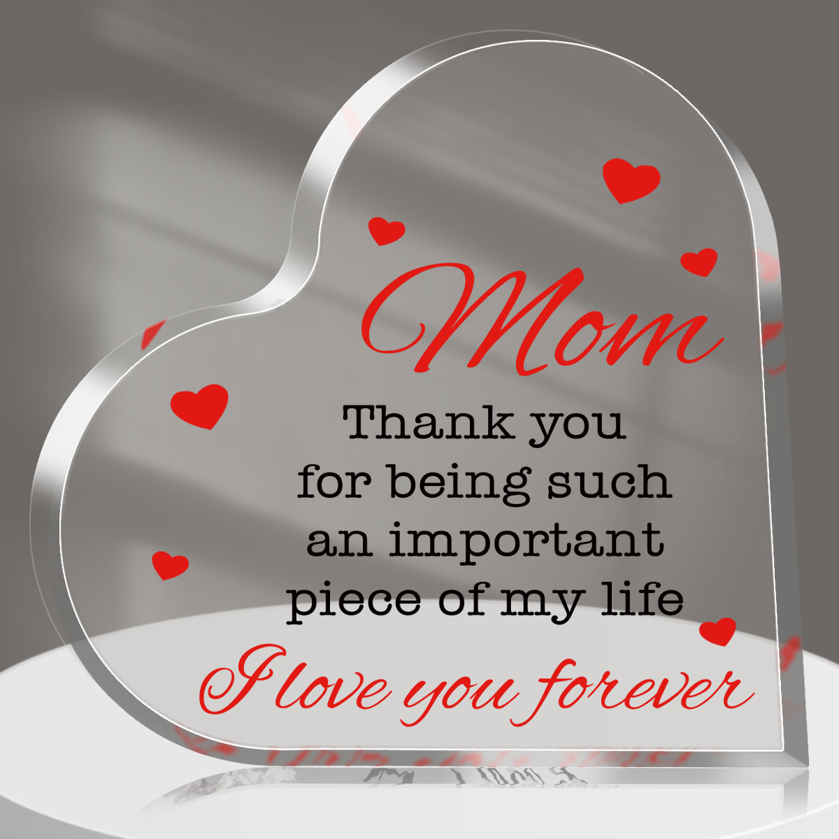 I Love You Mom Heart Plaque