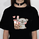 Cute Kawaii Animal Boba Milk Tea Tee Shirt (11 Style) S-4XL