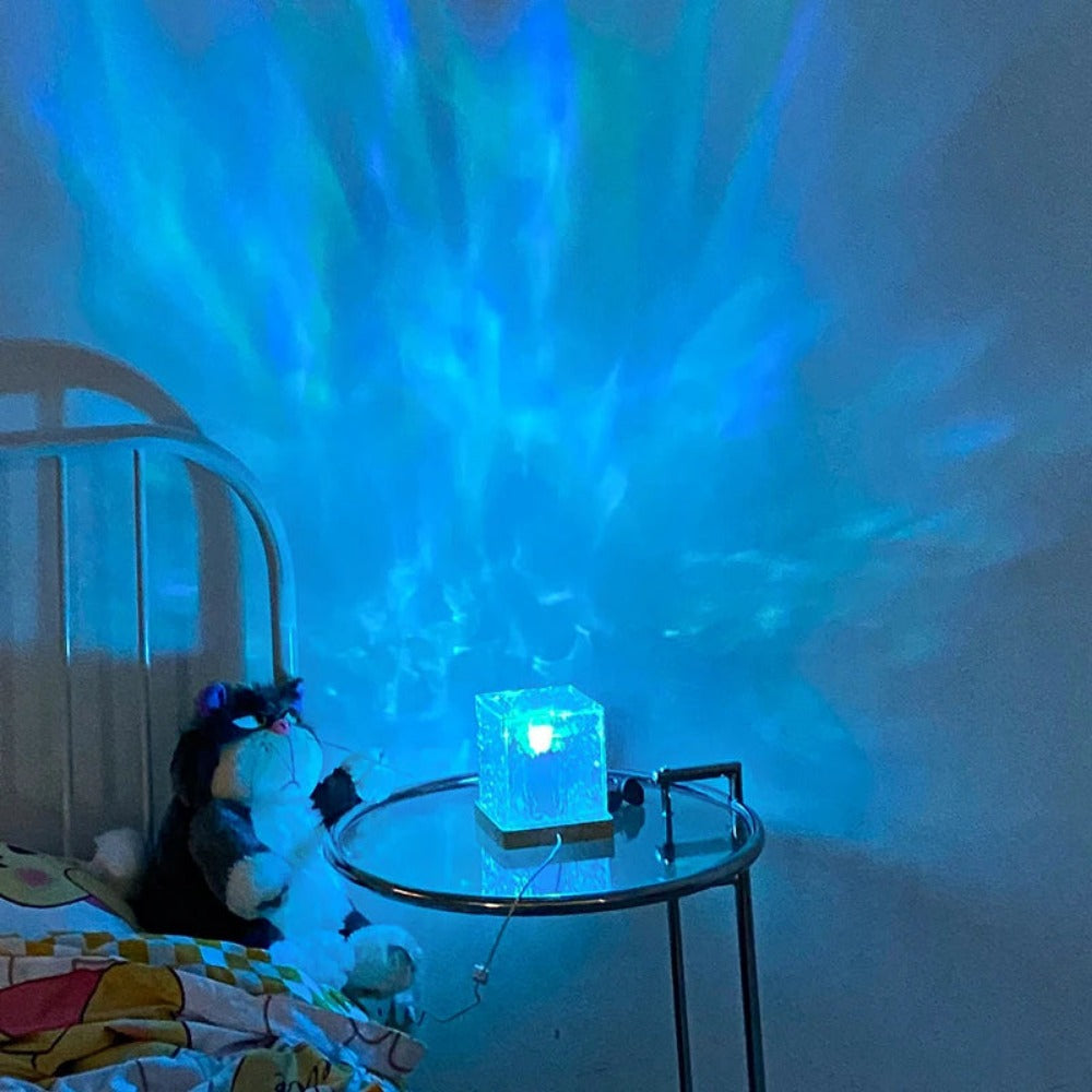 Water Ripple Projector Night Light RGB Lamp with Remote Control