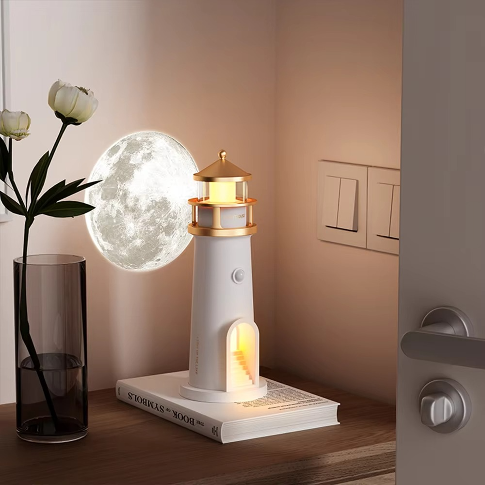 Lighthouse Moon Projector Bluetooth Speaker Lamp