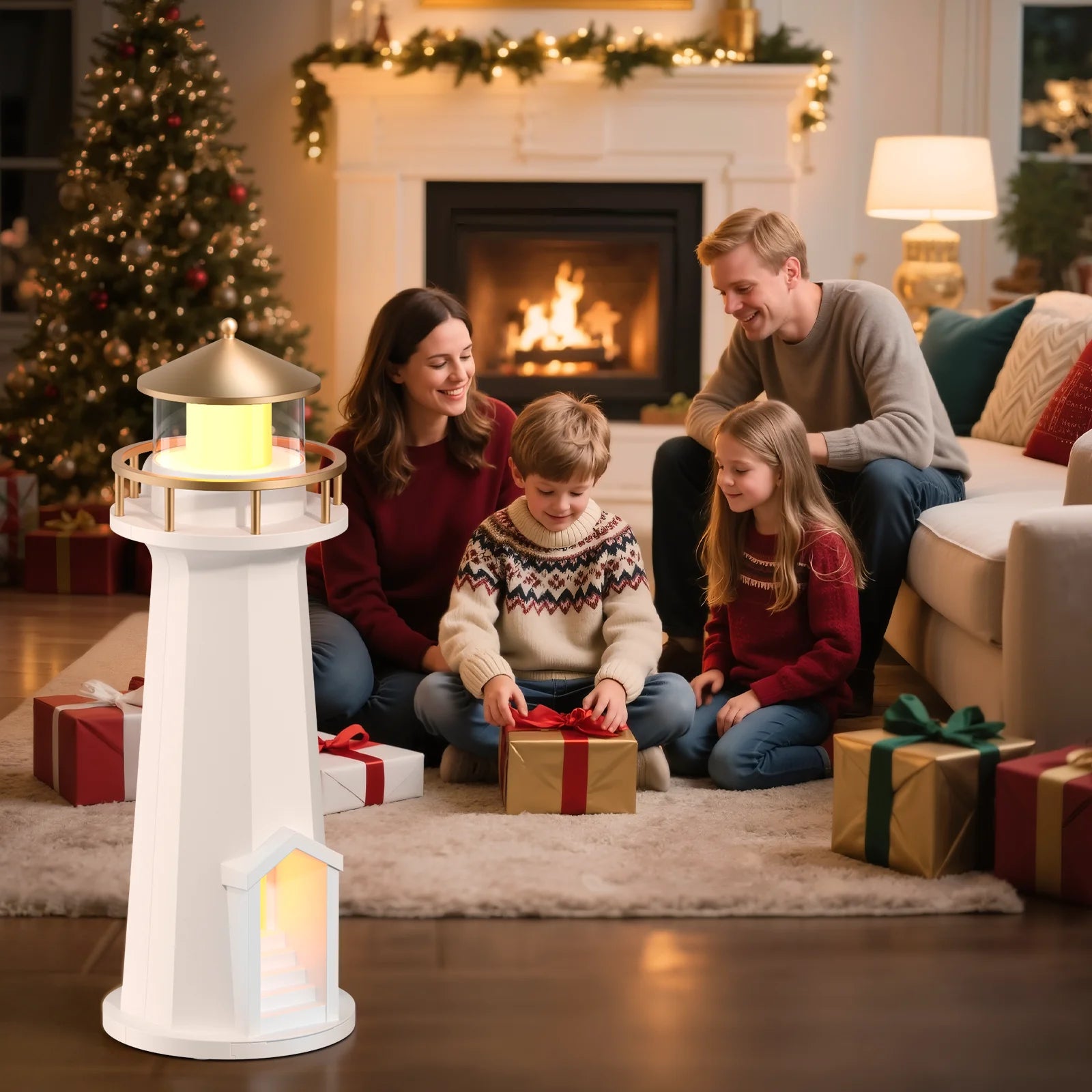 Lighthouse Moon Projector Bluetooth Speaker Lamp