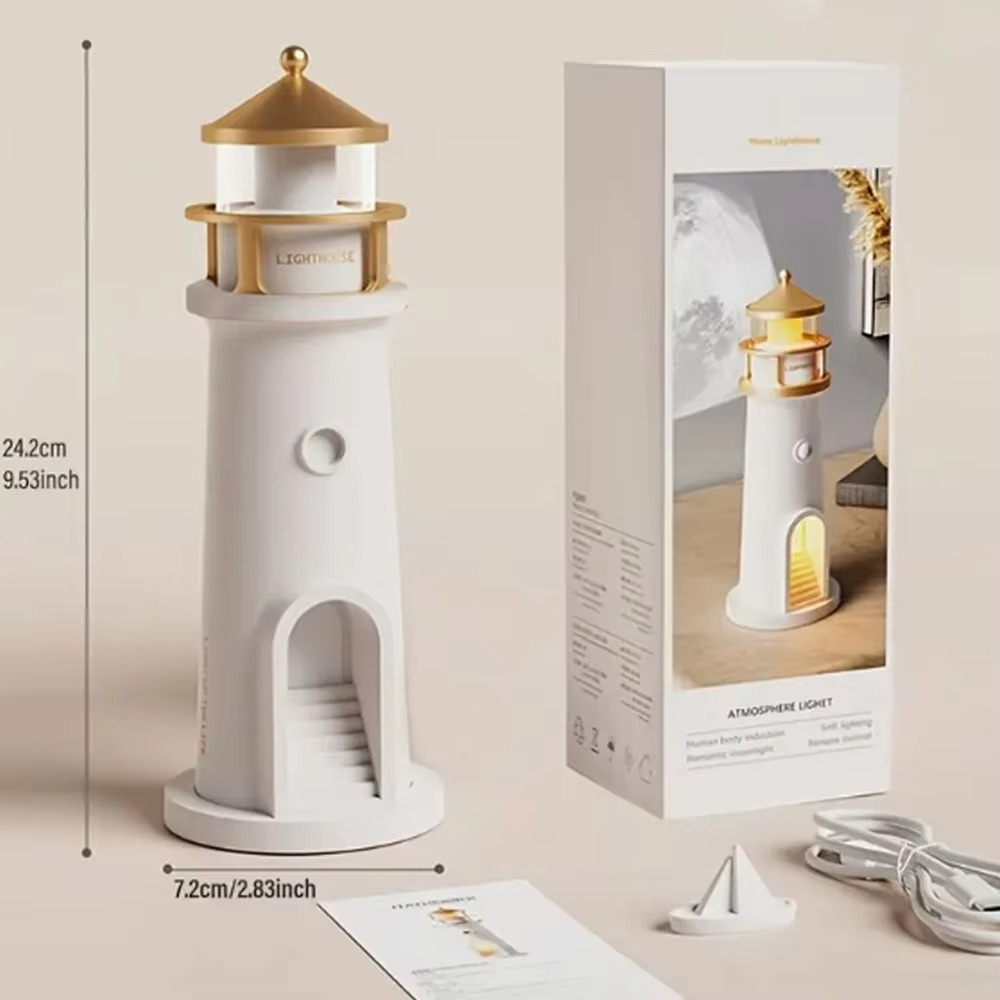 Lighthouse Moon Projector Bluetooth Speaker Lamp