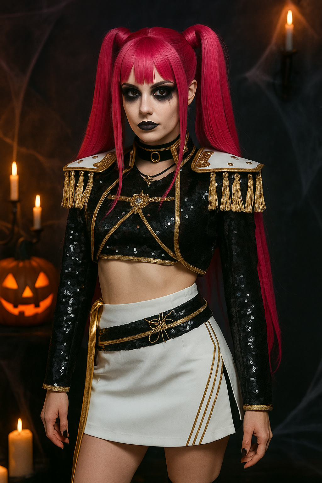 K-Pop Star Black & Gold Premium Cosplay Costume | Optional Wig (S-3XL)