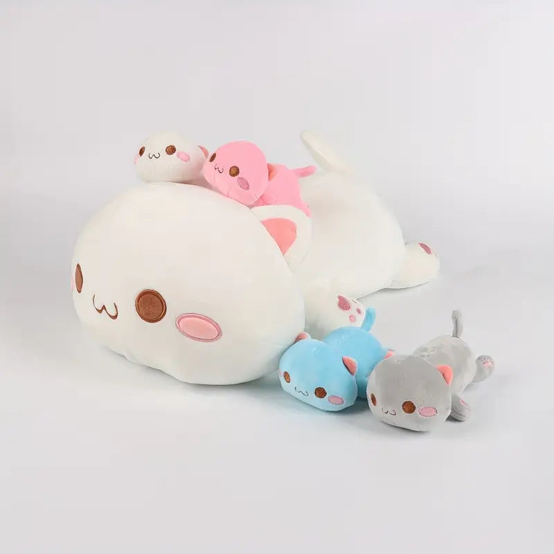 5in1 Cat Mom With Babies Stuffed Animal Plush 47cm-13cm