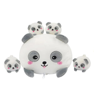 Animal Moms With Babies Stuffed Animal Plush (5 Options) Panda, Cat, Dog or Bee