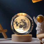 3D Moon Crystal Ball Lamp Laser Engraved Night Light