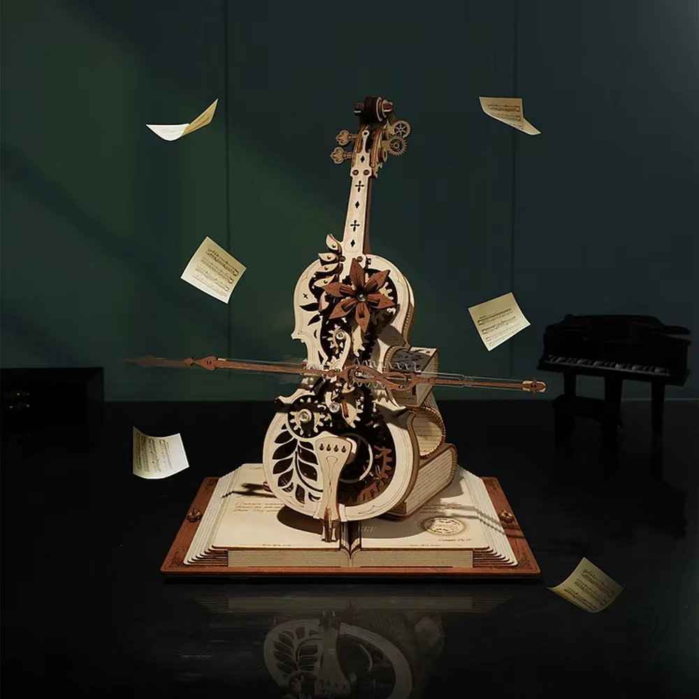 Violin Wooden DIY Mechanical Music Box (2 Options)