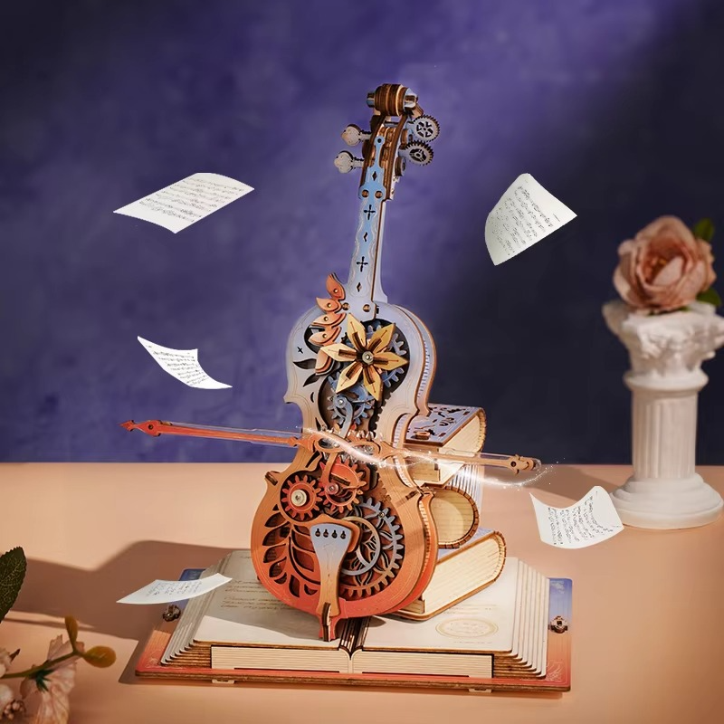Violin Wooden DIY Mechanical Music Box (2 Options)