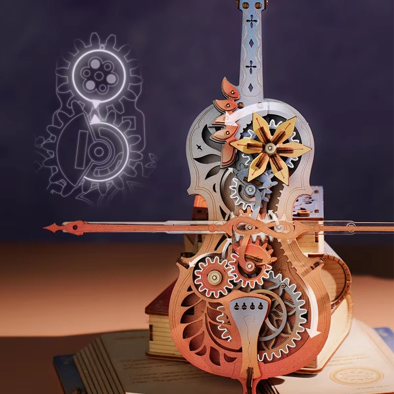 Violin Wooden DIY Mechanical Music Box (2 Options)