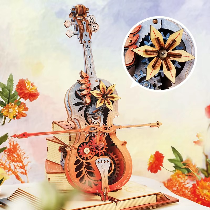 Violin Wooden DIY Mechanical Music Box (2 Options)