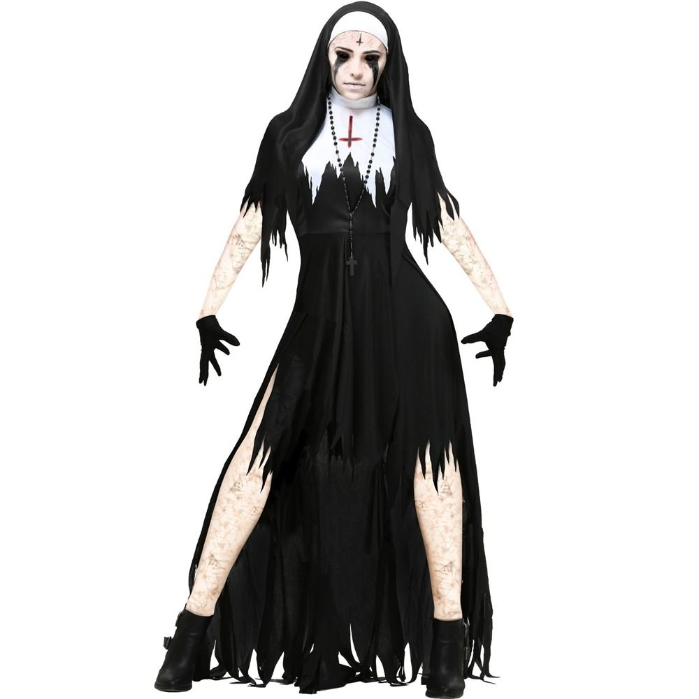 Conjurer Nun Dress Costume Set (Size S-2XL)
