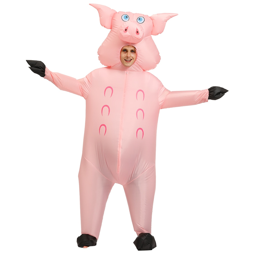 Inflatable Pink Pig Mascot Costume