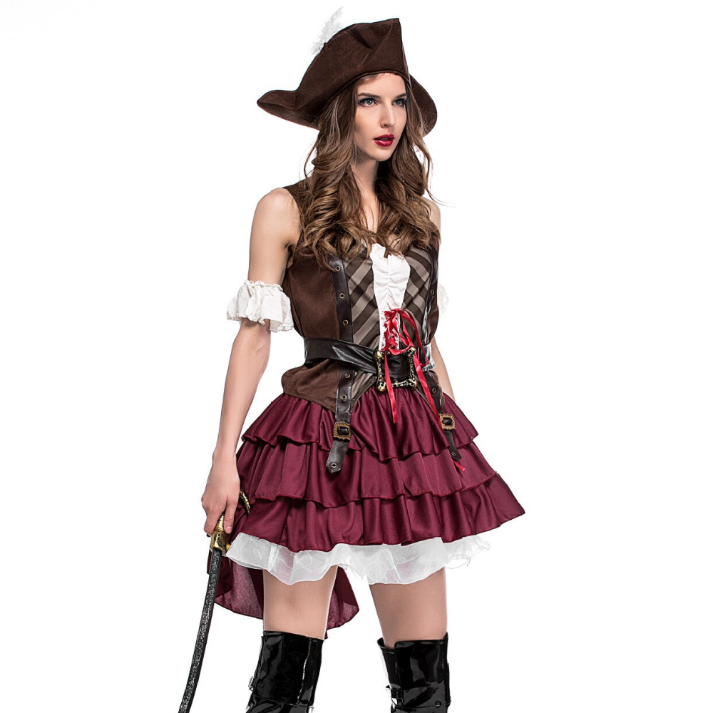 Pirate Captain Treasure Costume Dress Set 