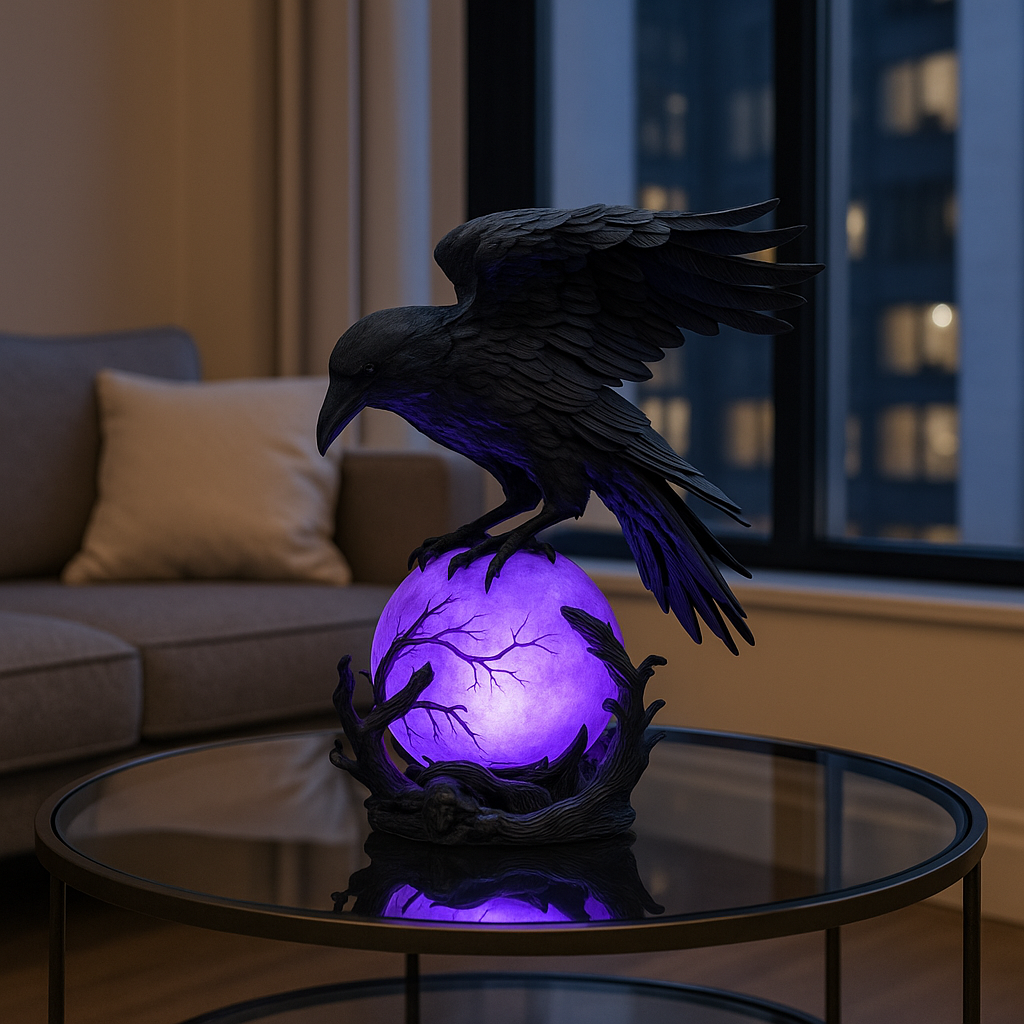 Raven Crystal Orb Lamp