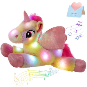 Rainbow Unicorn Light Up Plush Stuffed Animal (Size 45CM)