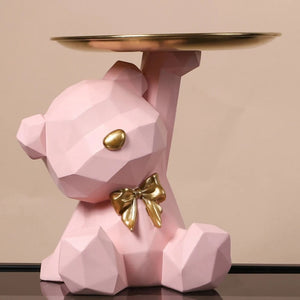 Geometric Bear Resin Desk Decor & Accessory Key Holder (10 Options)