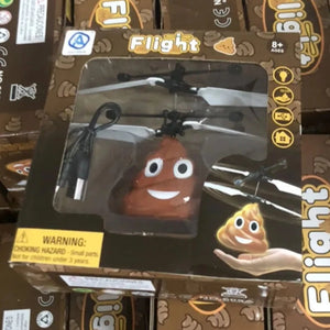 Flying Poop Emoji Drone Toy w/USB Rechargeable Battery