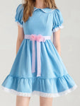 Twin Sisters Cosplay Costume | Blue Dress (XS-3XL) Children - Adult Sizes