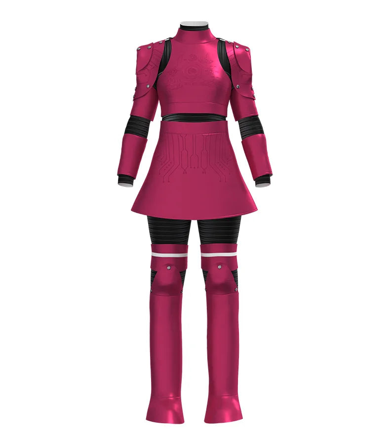 Pink Armored Sci-Fi Suit Cosplay Costume Set | Childs Size