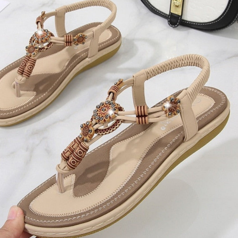 Beaded Slip-Ons Flat Sandals