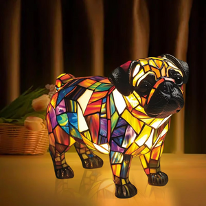 Stained Glass Style Dog Lamps (4 Options) Corgi Pug or Dachshund