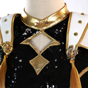 K-Pop Star Black & Gold Premium Cosplay Costume | Optional Wig (S-3XL)