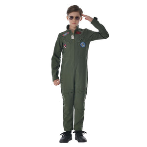 American Airforce Pilot Costume Suit (Size S-L) Kids & Adult