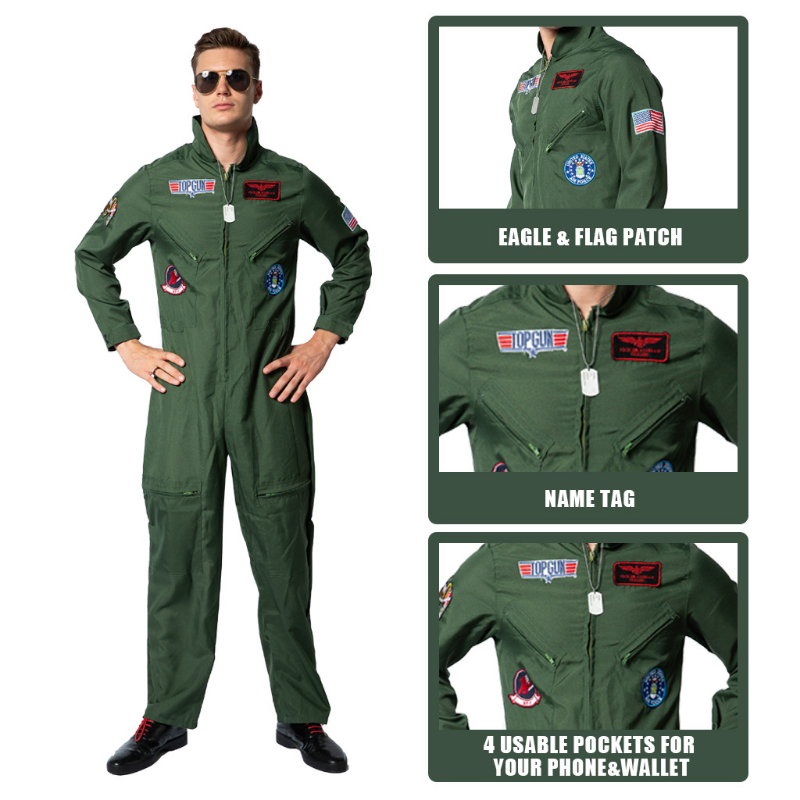 US Airforce Pilot Costume Suit (Size S-L) Kids & Adult