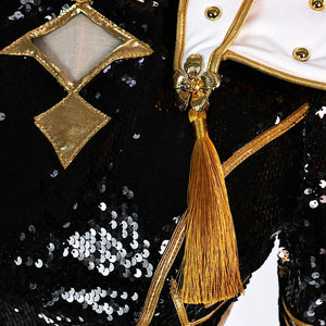 K-Pop Star Black & Gold Premium Cosplay Costume | Optional Wig (S-3XL)