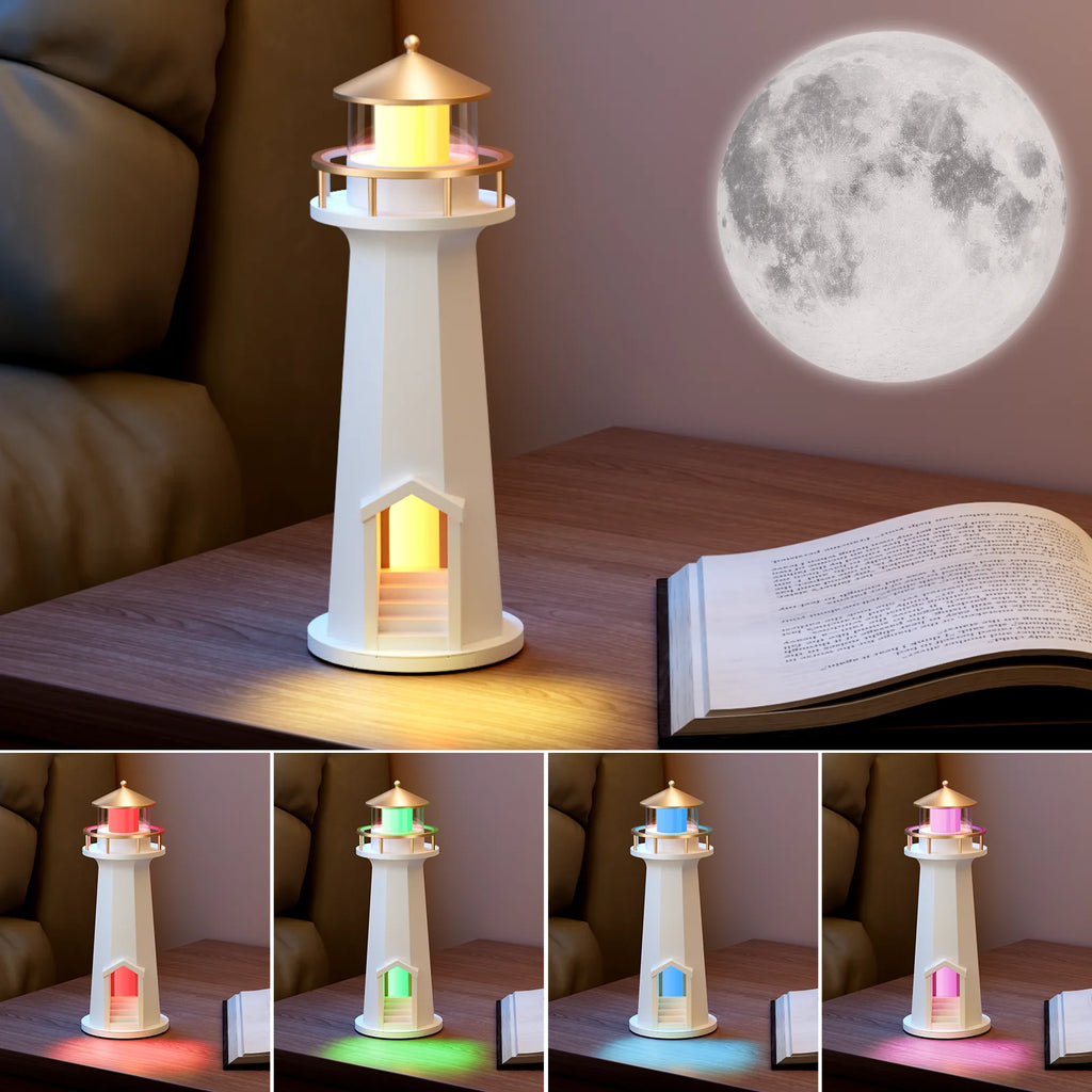 Lighthouse Moon Projector Bluetooth Speaker Lamp