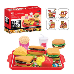 Mini Fast Food Hamburger Kitchen Toy Set