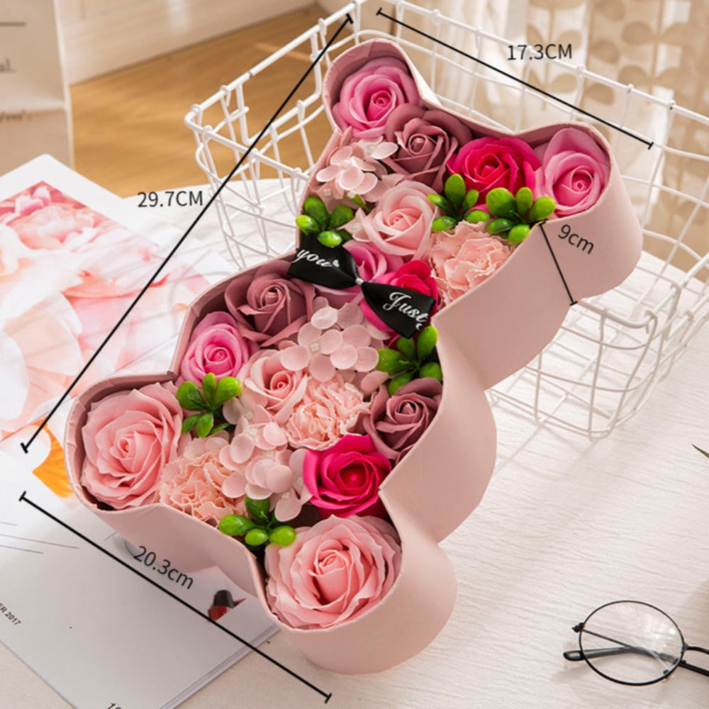 Enchanted Bear Rose Soap Flower Box (3 Colors)